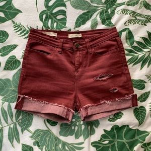 Silence+Noise High Waisted Distressed Jean Shorts